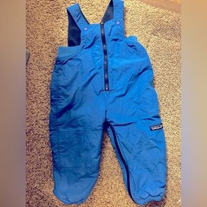 Patagonia blue toddler snow bibs